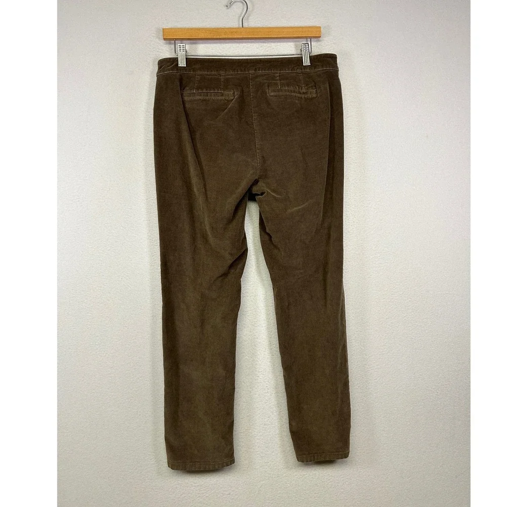 Dark Academia J. Jill Womens 8 Petite Brown Corduroy Straight Leg‎ Stretch Pants - Picture 2 of 13